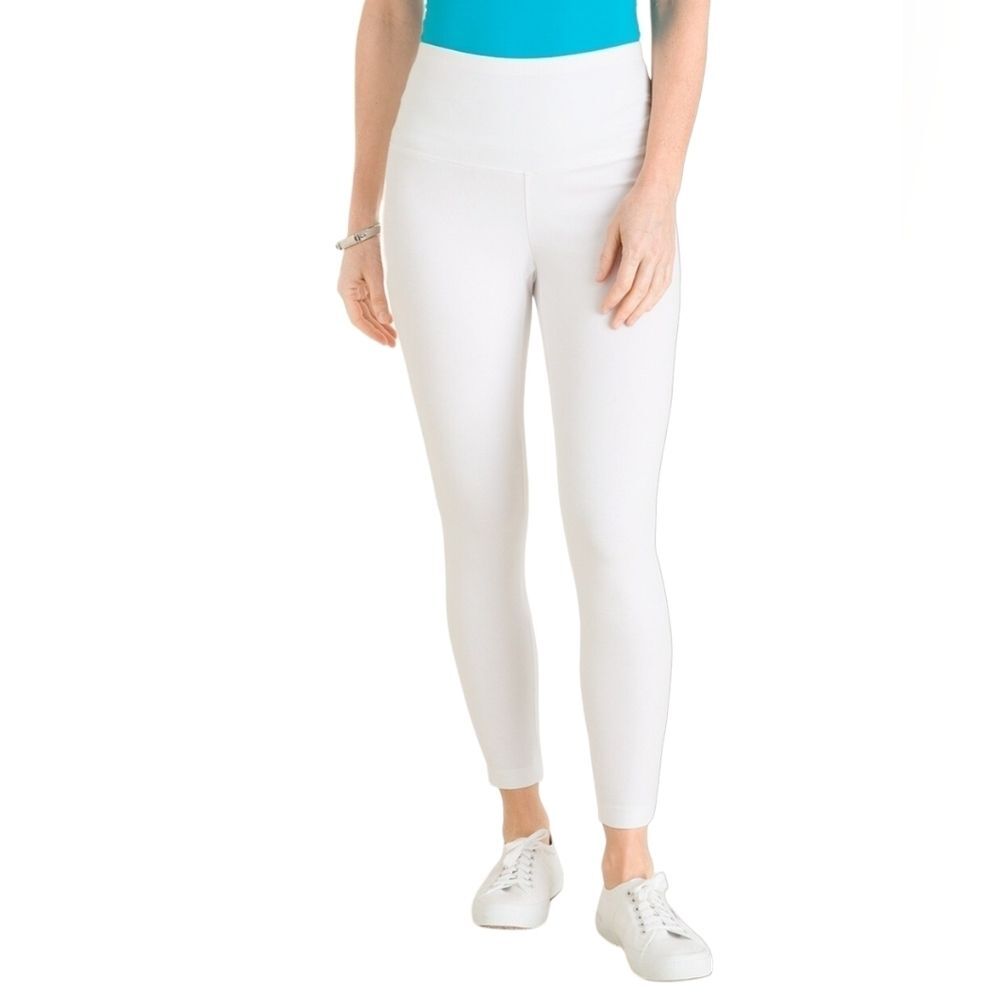 CHICO'S SO SLIMMING White Hem-Detail Crop Leggings 3 (16/18)